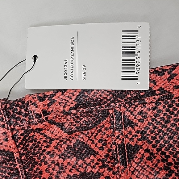 J Brand Selena Snakeskin Print Crop Bootcut Jeans Coated Kalani Boa Size 29 - Picture 11 of 12